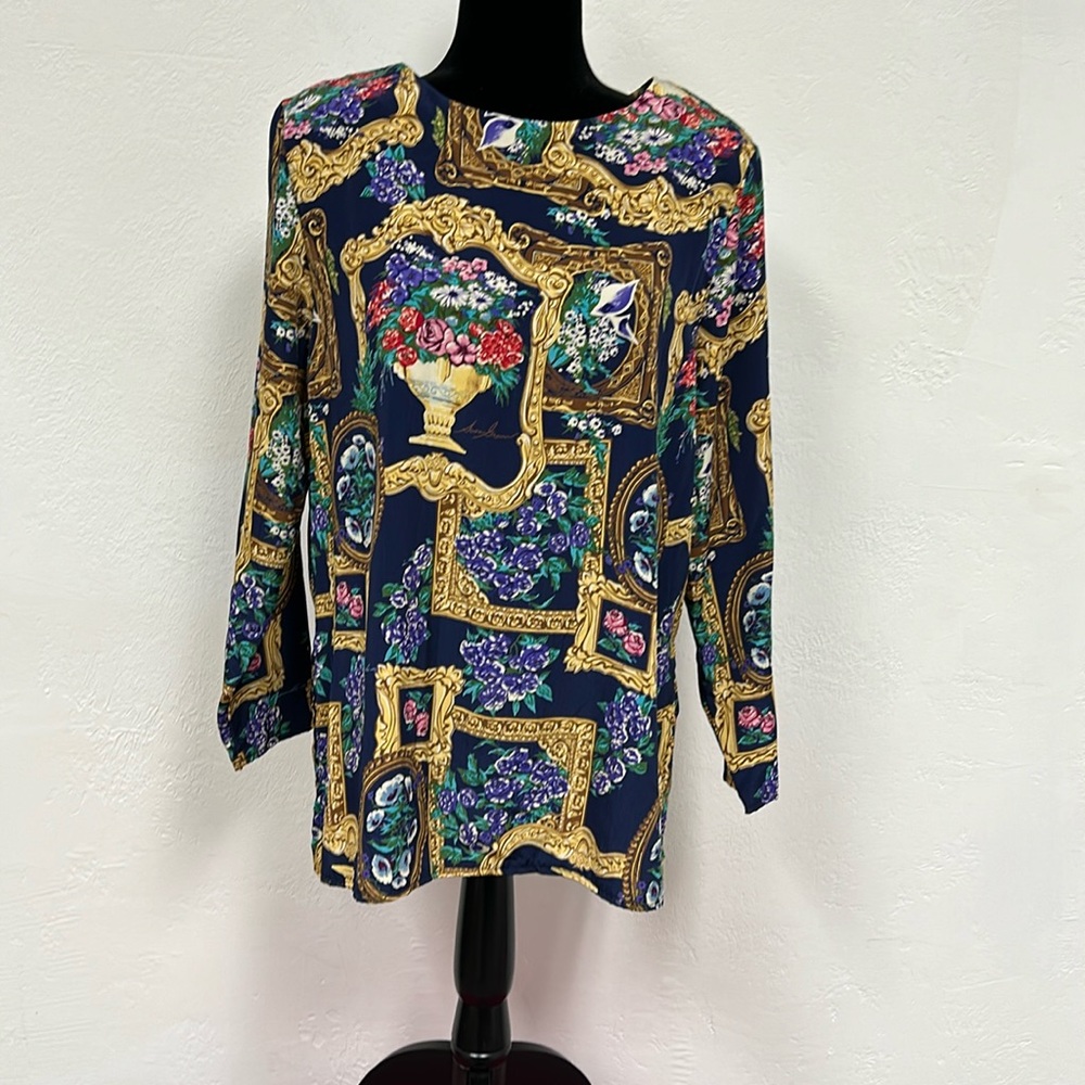 Beautiful Susan Graver long sleeve shell size small 6/8 - wash/dry/wear
